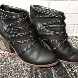 Vegan Leather Black FERGILICIOUS Rocker Booties